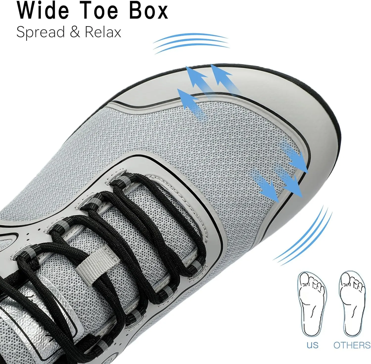 Men's Hike Barefoot Shoes | Wide Toe Box Minimalist Shoes for Gym Workout | Grounded Footwear Cross-Trainer Athletic Sneakers