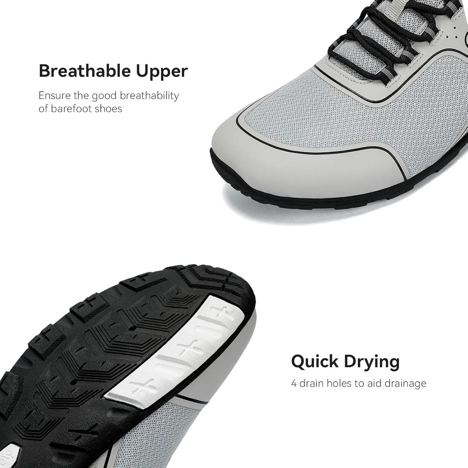 Men's Hike Barefoot Shoes | Wide Toe Box Minimalist Shoes for Gym Workout | Grounded Footwear Cross-Trainer Athletic Sneakers