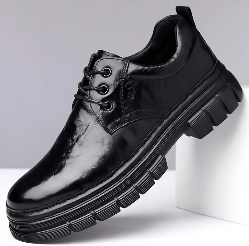 Mens Leather Shoes Casual Leather Fashion Oxford Shoes Office Fashion Round Toe Formal Business Shoes