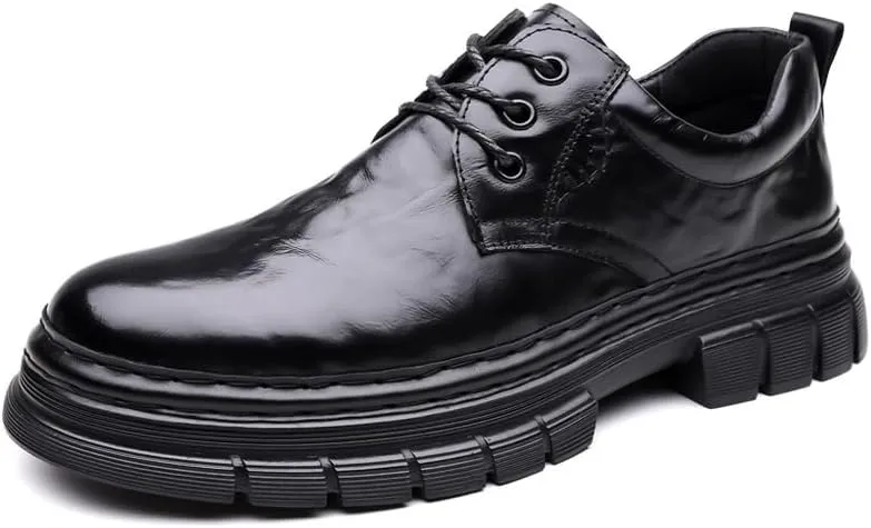Mens Leather Shoes Casual Leather Fashion Oxford Shoes Office Fashion Round Toe Formal Business Shoes