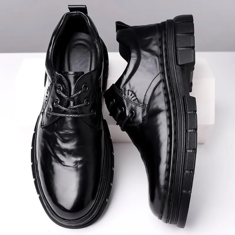 Mens Leather Shoes Casual Leather Fashion Oxford Shoes Office Fashion Round Toe Formal Business Shoes