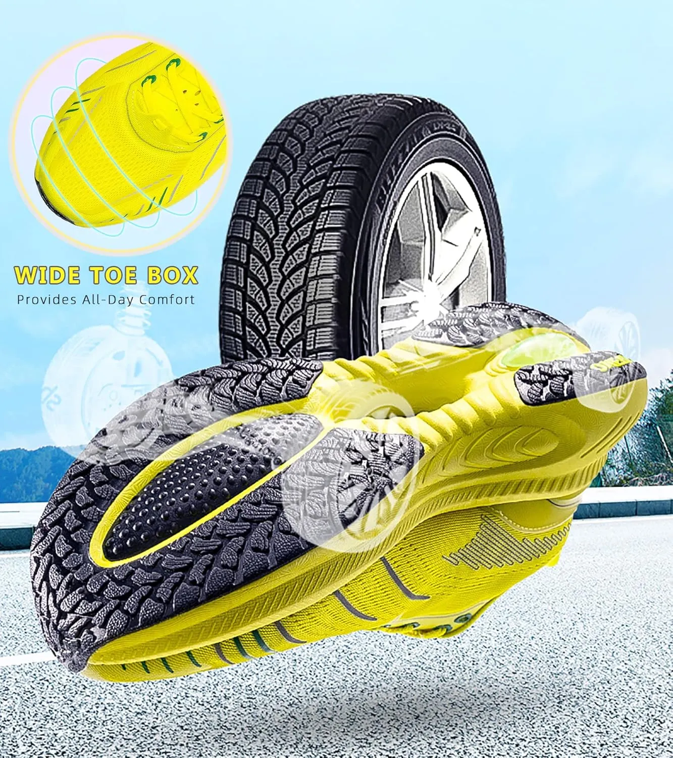 Men's Max Cushioned Walking Shoes with Air Cushion - Plantar Fasciitis Pain Relief