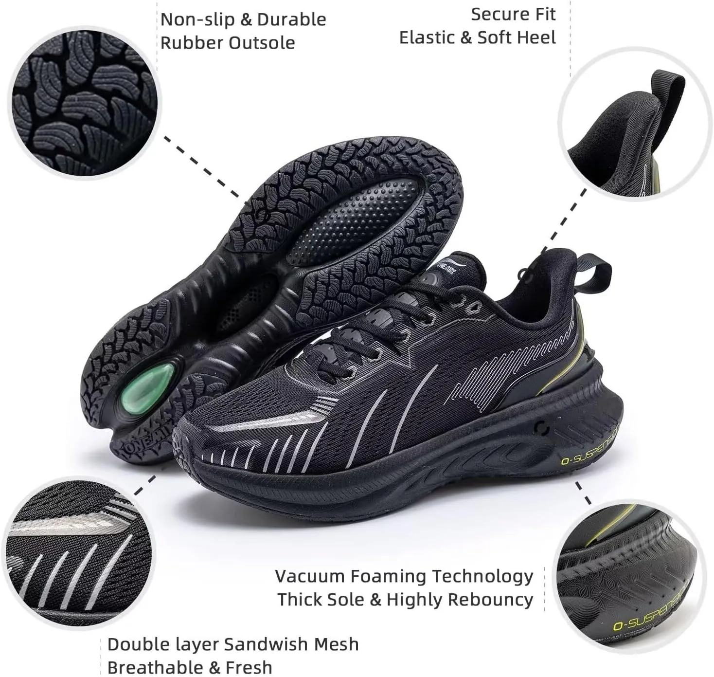 Men's Max Cushioned Walking Shoes with Air Cushion - Plantar Fasciitis Pain Relief