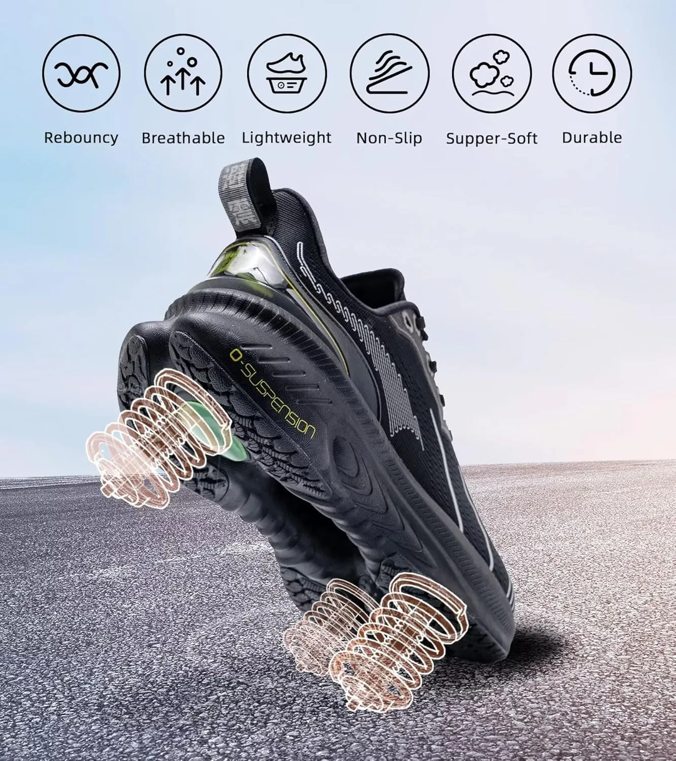 Men's Max Cushioned Walking Shoes with Air Cushion - Plantar Fasciitis Pain Relief