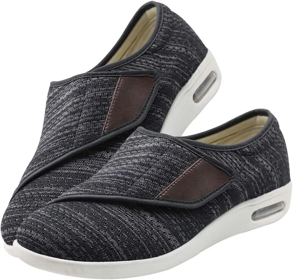 Men's Mesh Slip-on Trainers Walking Shoes for Plantar Fasciitis Orthopedic Sneakers for Men with Arch Support Wide Toe Box Shoes for Pain Relief with Non Slip Rubber Sole