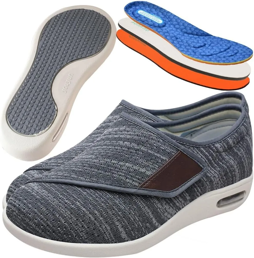 Men's Orthopedic Walking Shoes Mesh Breathable Knit for Plantar Fasciitis Relief Comfortable Arch Support Casual Fashion Sneakers Cushioned Slip On for Foot and Heel Pain