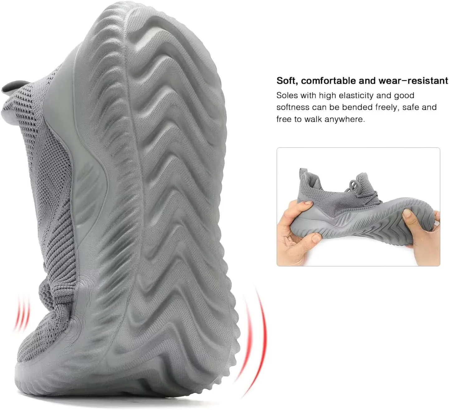 Mens Running Shoes Slip on Walking Tennis Sneakers Lightweight Breathable Mesh Workout Casual Sports Shoes Soft Sole