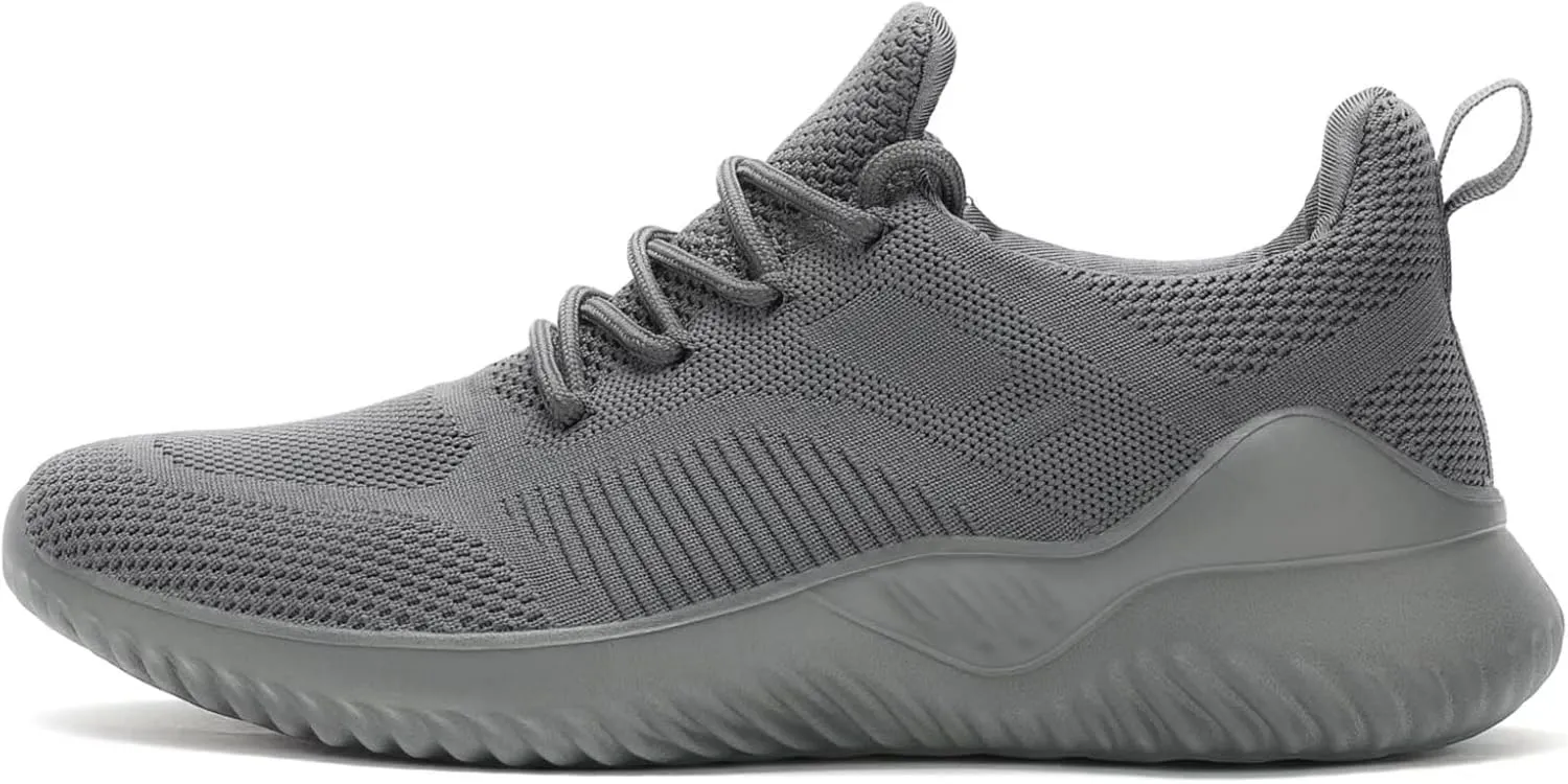 Mens Running Shoes Slip on Walking Tennis Sneakers Lightweight Breathable Mesh Workout Casual Sports Shoes Soft Sole