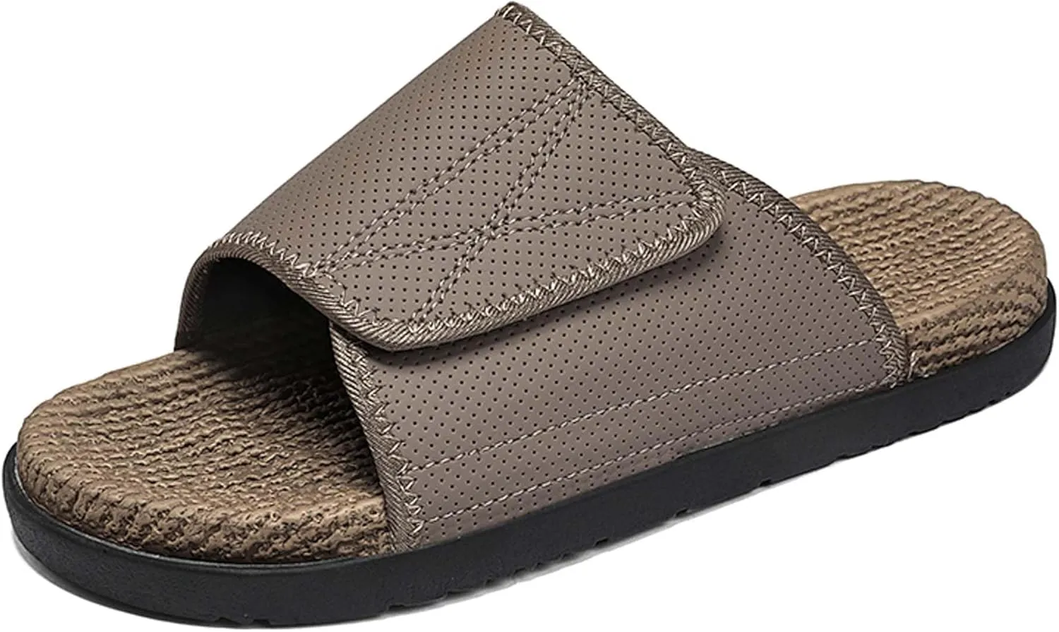 Men's Slide Sandals Summer Anti-Slip Breathable Beach Flip-Flops Comfortable Thick Sole Home Open-Toe Shower Clogs Large Size 6-14