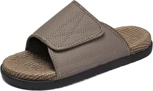 Men's Slide Sandals Summer Anti-Slip Breathable Beach Flip-Flops Comfortable Thick Sole Home Open-Toe Shower Clogs Large Size 6-14