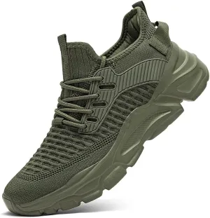 Men's Slip on Walking Shoes Tennis Running Sneakers Lightweight Breathable Casual Soft Sole Comfort Work Gym Trainers