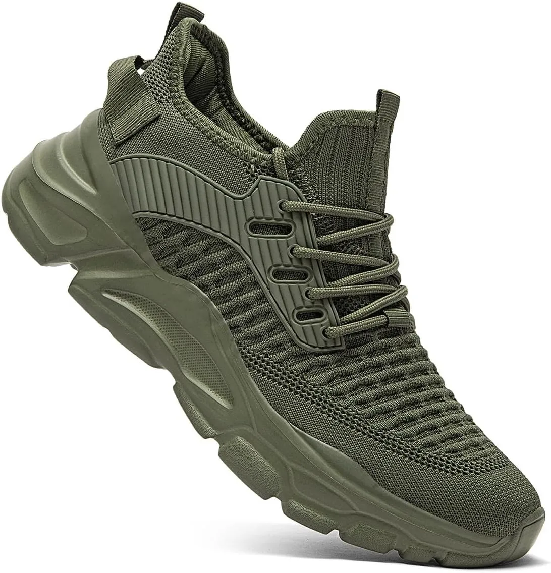 Men's Slip on Walking Shoes Tennis Running Sneakers Lightweight Breathable Casual Soft Sole Comfort Work Gym Trainers