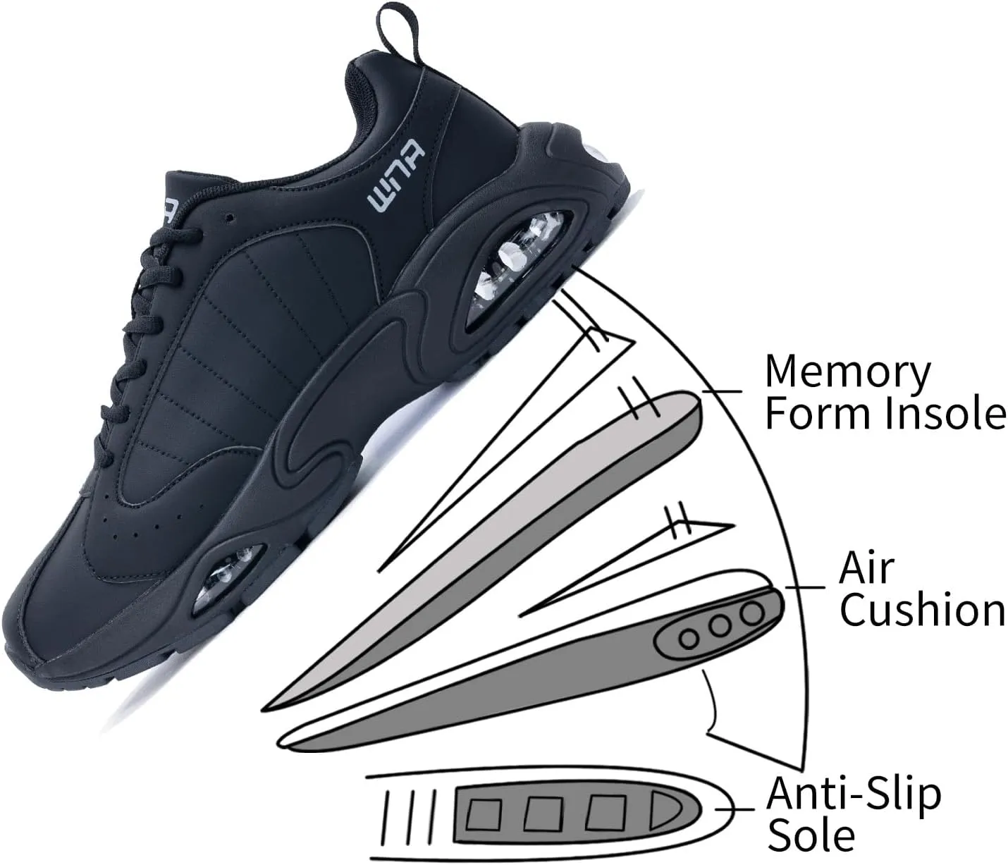 Mens Tennis Running Shoes Air Athletic Comfortable Walking Shoes Gym Jogging Workout Breathable Fashion Sneaker Size US 7-13