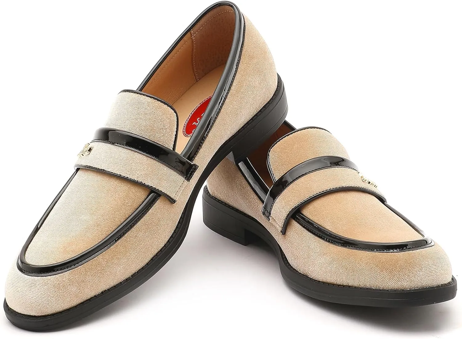Mens Velvet Loafers, Men's Fashion Mens Dress Shoes Classic Loafers for Wedding Party Penny Dancing,Slip-On Flats Smoking Slippers Prom