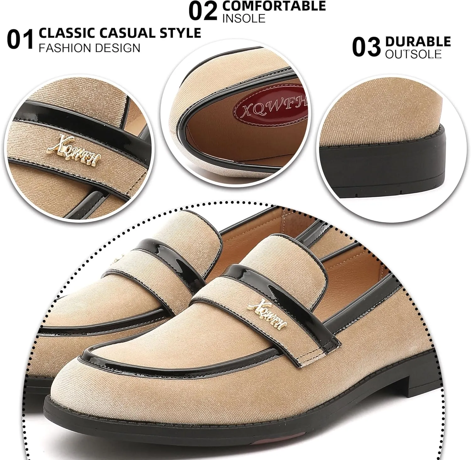 Mens Velvet Loafers, Men's Fashion Mens Dress Shoes Classic Loafers for Wedding Party Penny Dancing,Slip-On Flats Smoking Slippers Prom