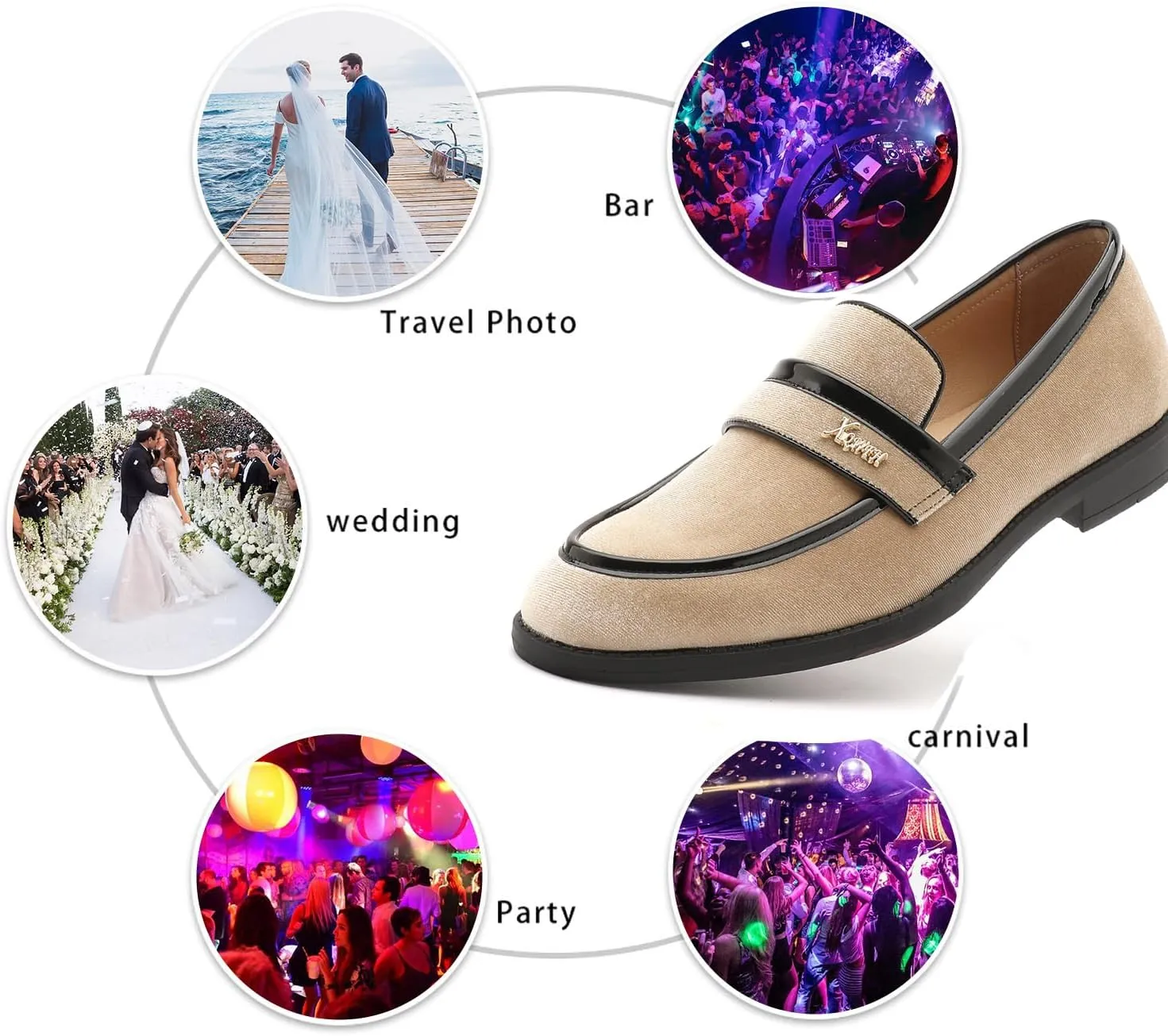 Mens Velvet Loafers, Men's Fashion Mens Dress Shoes Classic Loafers for Wedding Party Penny Dancing,Slip-On Flats Smoking Slippers Prom
