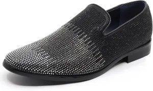 Men's Vintage Rhinestone Designer Classic Smoking Dress Tuxedo Loafers Slip On Shoes SM-29
