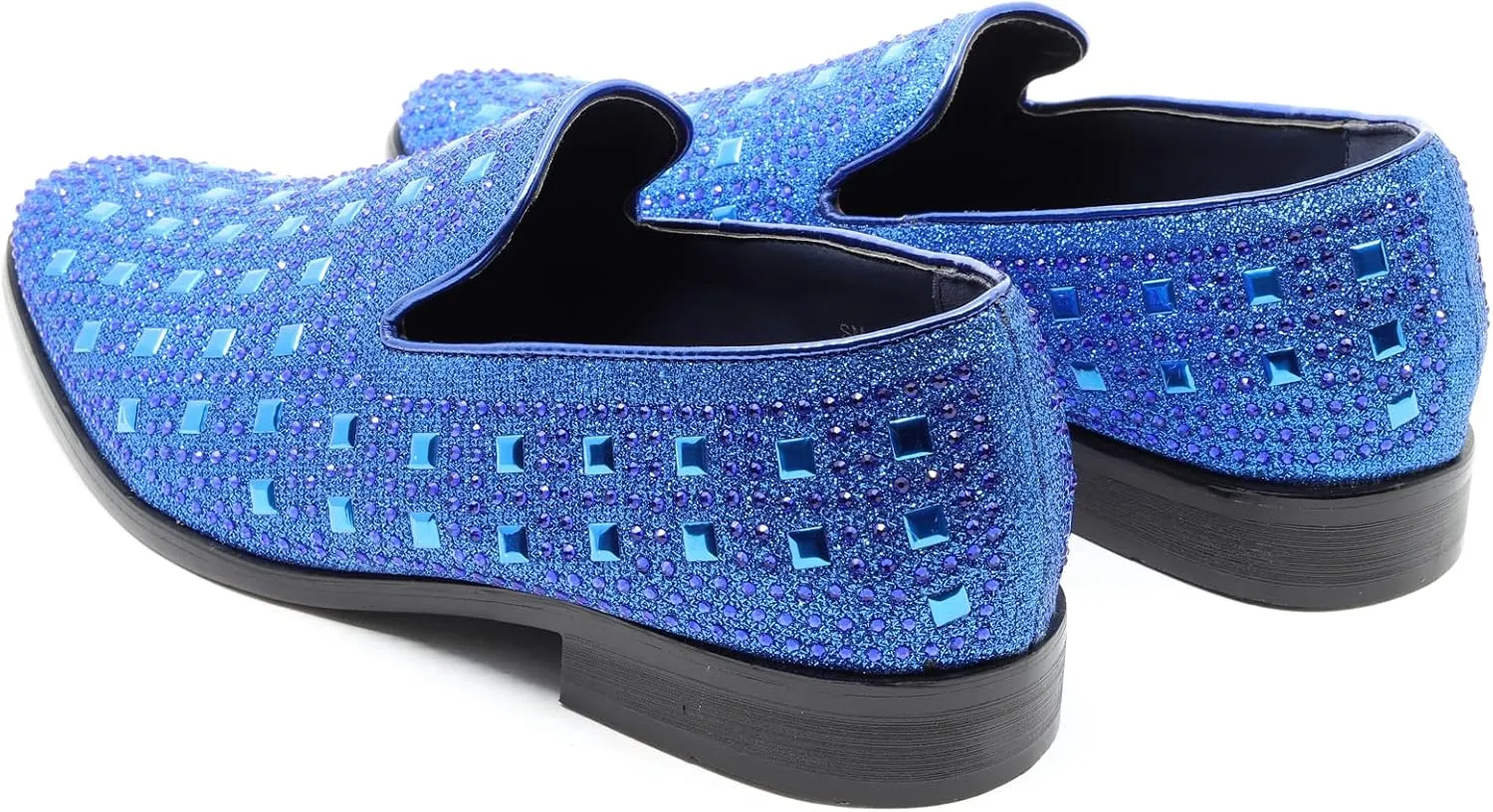 Men's Vintage Studded Rhinestone Designer Classic Smoking Dress Tuxedo Loafers Slip On Shoes SM-11