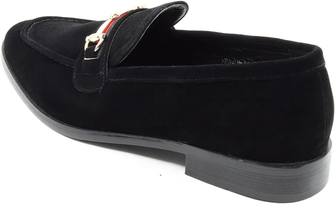 Men's Vintage Velvet Designer Classic Dress Tuxedo Loafers Slip On Shoes Arthur-01