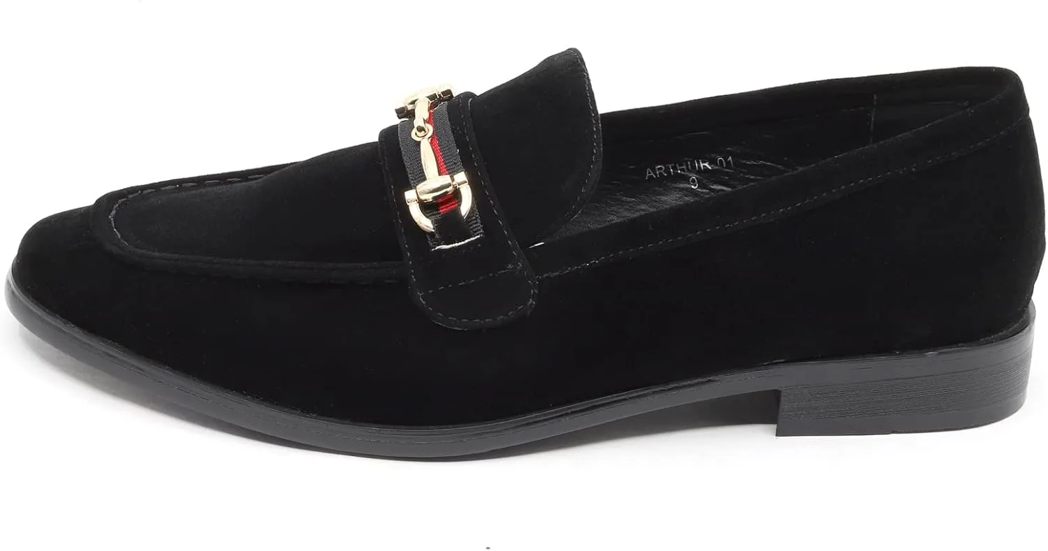 Men's Vintage Velvet Designer Classic Dress Tuxedo Loafers Slip On Shoes Arthur-01