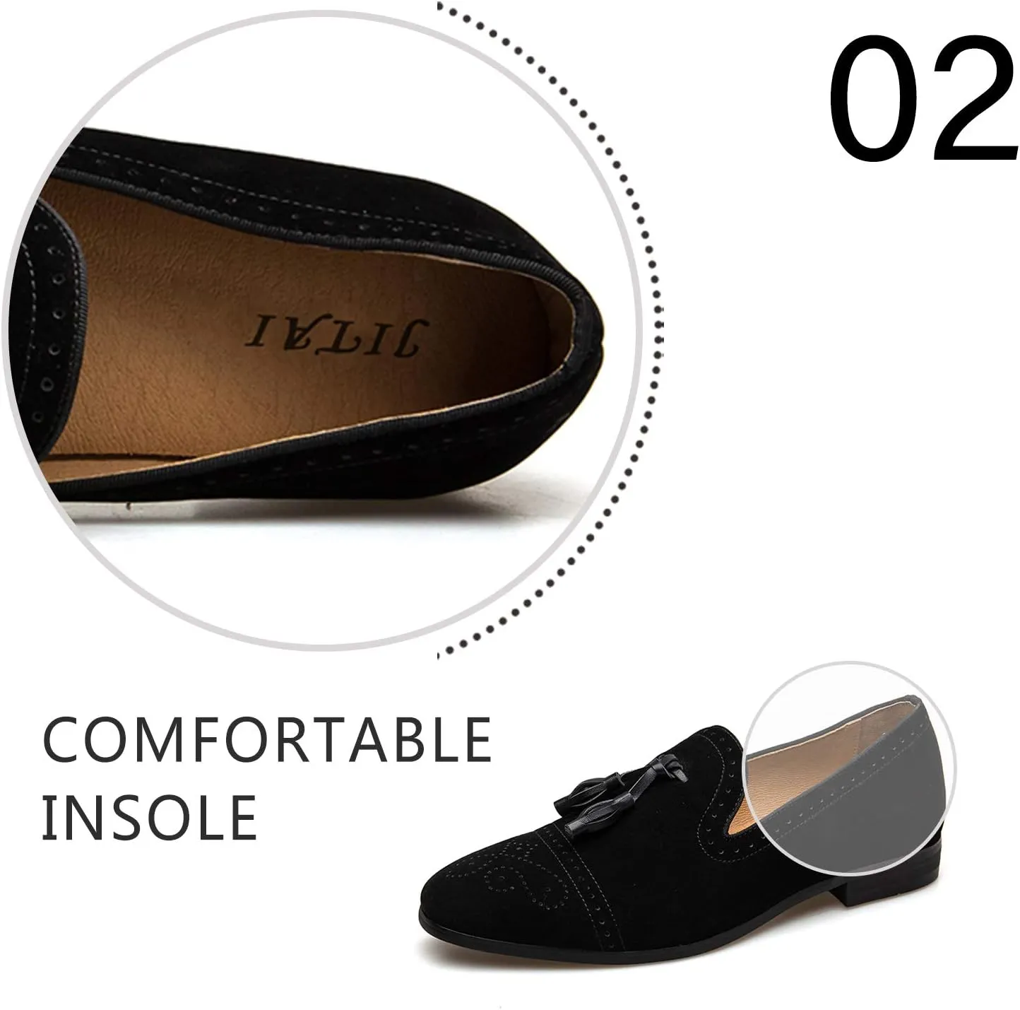 Men's Vintage Velvet Embroidery Noble Loafer Shoes Slip-on Loafer Smoking Slipper Tassel Loafer