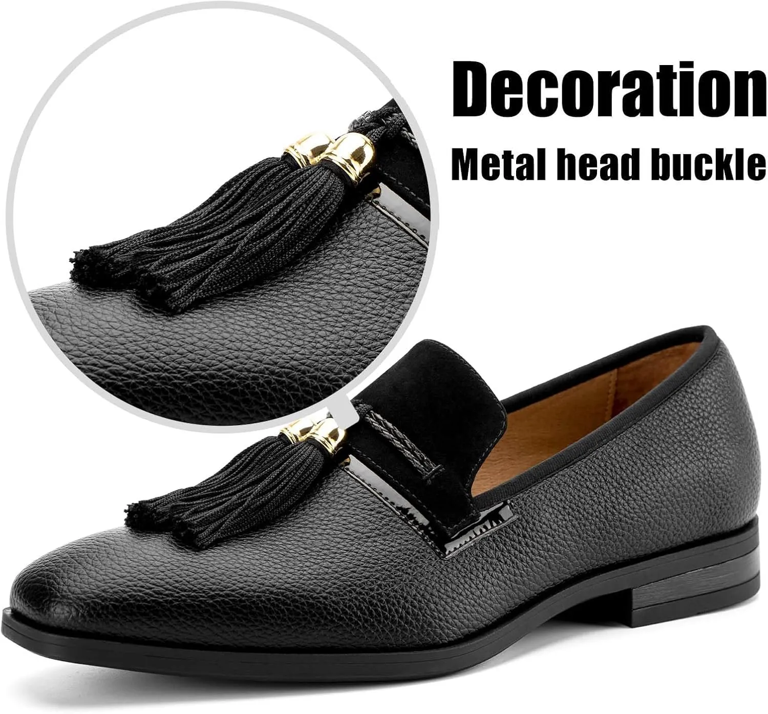 Men's Vintage Velvet Embroidery Noble Loafer Shoes Slip-on Loafer Smoking Slipper Tassel Loafer