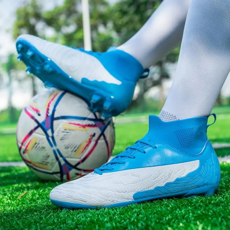 Men's Womens Turf Trainer Soccer Sport Flexible Athletic Lace Up Light Weight Outdoor Cleats Football Soccer Shoes