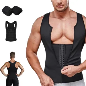 Men's Zipper Waist Trainer Trimmer Vest, Sleeveless Slimming Compression Undershirts, Men Sauna Vest Sweat Waist Trainer 1Pcs