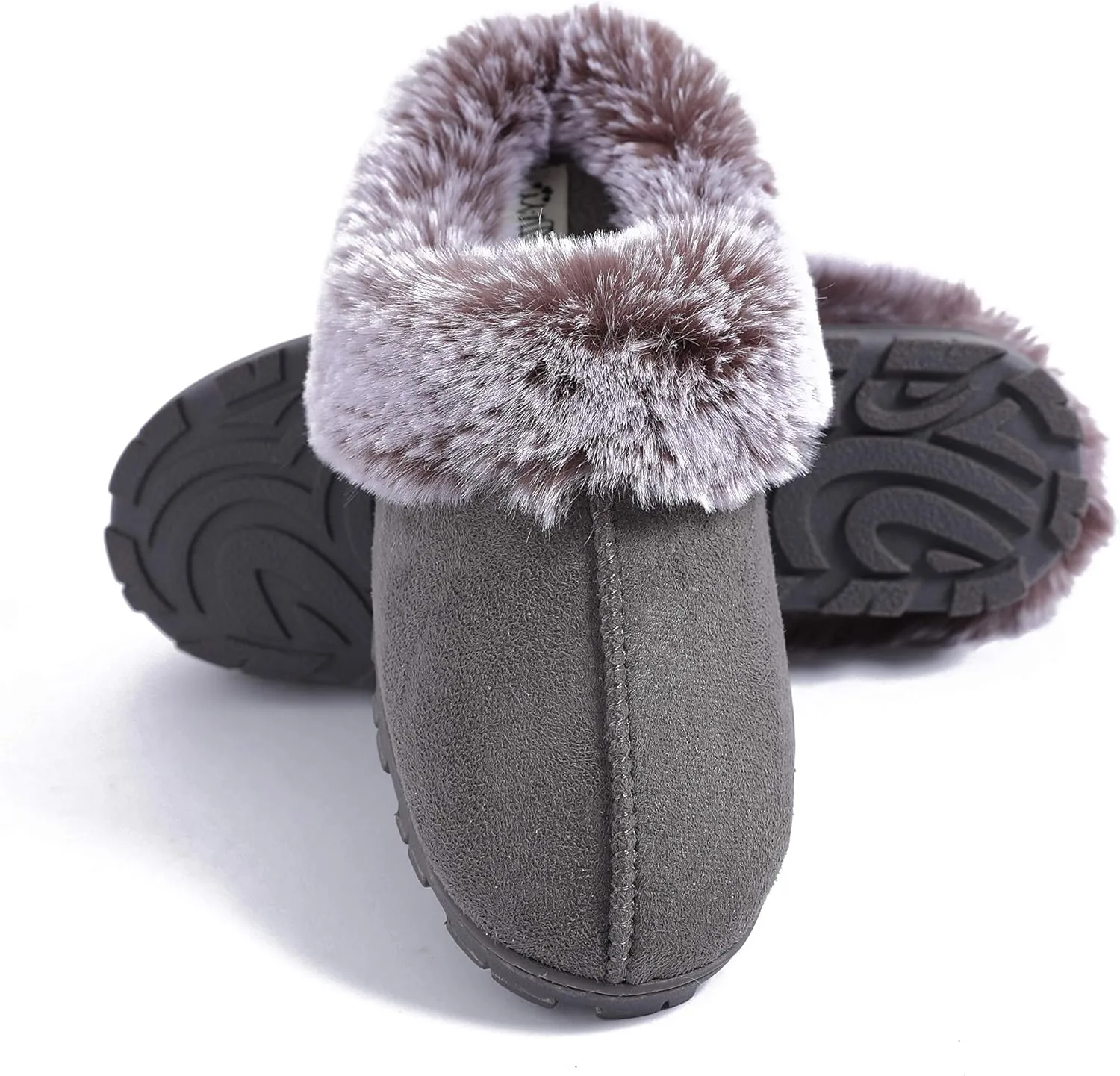 Millffy Women's Faux Fur Clog Comfy Slides Furry Soft Indoor Memory Foam Moccasin Slippers