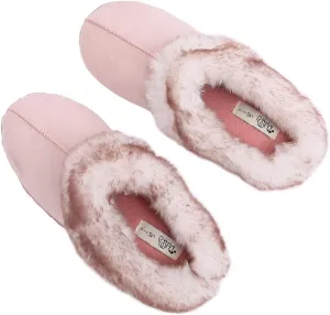 Millffy Women's Faux Fur Clog Comfy Slides Furry Soft Indoor Memory Foam Moccasin Slippers