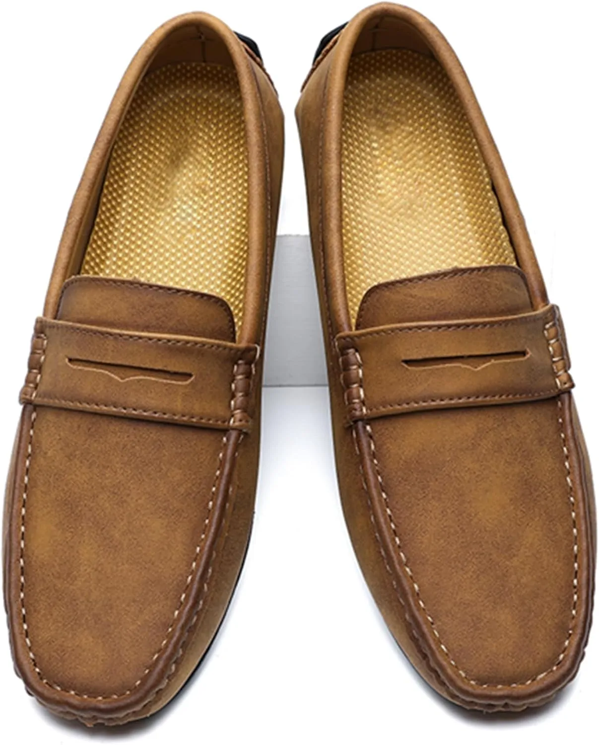 Minishion Boys Mens Casual Shoes Slip on Loafers Walking Driving Moccasins with Buckle YY001