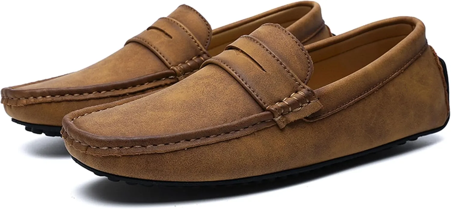 Minishion Boys Mens Casual Shoes Slip on Loafers Walking Driving Moccasins with Buckle YY001