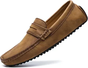 Minishion Boys Mens Casual Shoes Slip on Loafers Walking Driving Moccasins with Buckle YY001