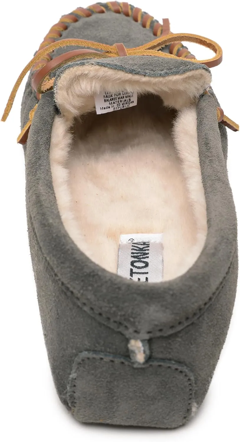 Minnetonka Men's Pile Lined Soft Leather Sole Slipper