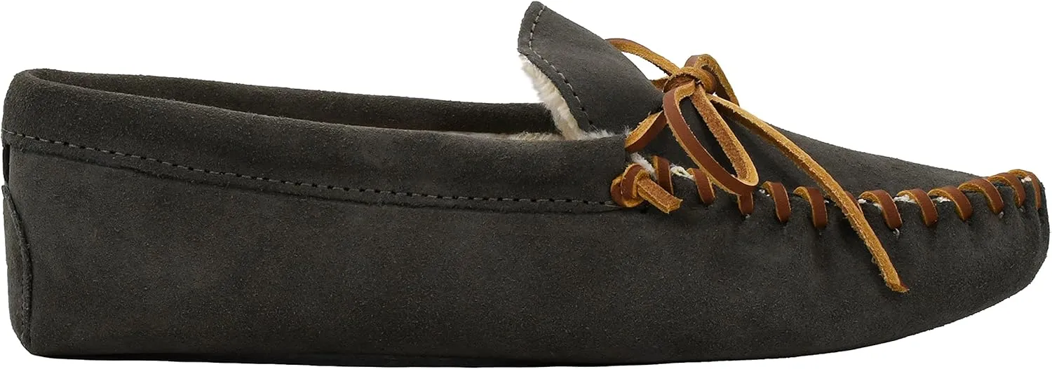 Minnetonka Men's Pile Lined Soft Leather Sole Slipper