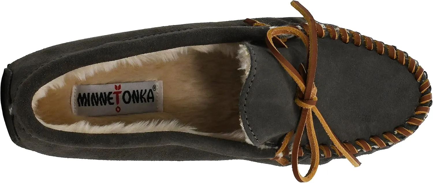 Minnetonka Men's Pile Lined Soft Leather Sole Slipper