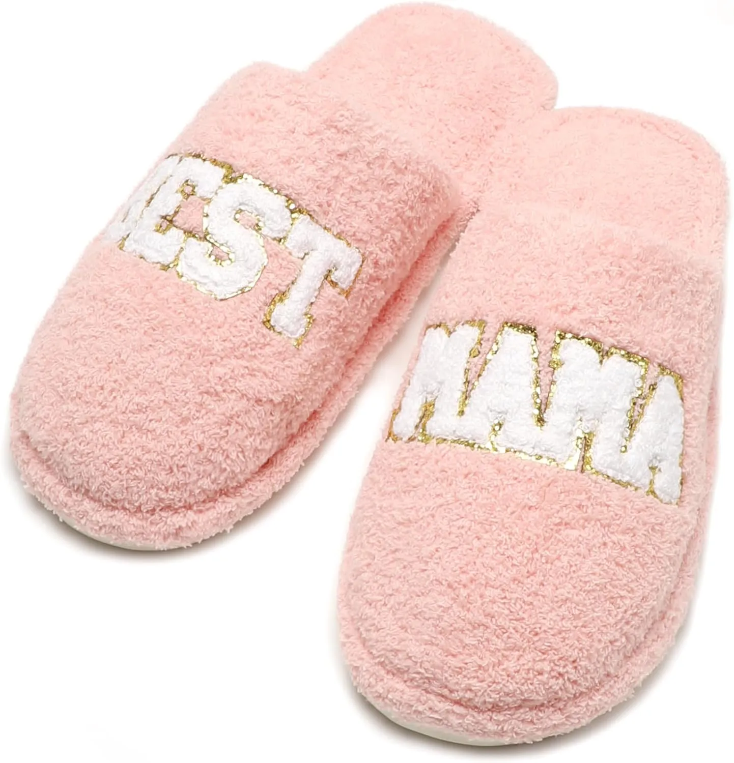 MIRMARU Women’s Animal Print Comfort Fluffy Fuzzy Slip-on House Slippers Open Toe Cross Band Indoor Outdoor Non-Slip Slippers for Women