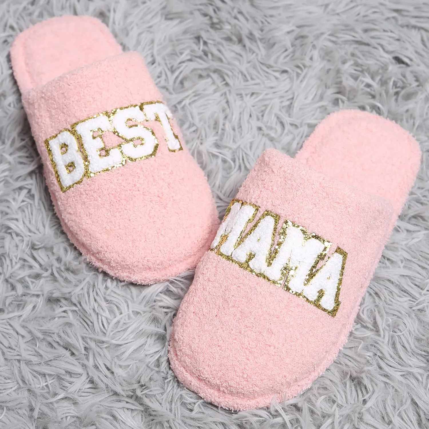MIRMARU Women’s Animal Print Comfort Fluffy Fuzzy Slip-on House Slippers Open Toe Cross Band Indoor Outdoor Non-Slip Slippers for Women