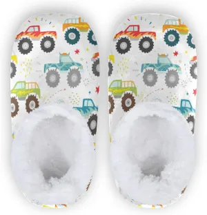 Monster Truck Stars Indoor House Slippers Spa Winter Slipper Home Slippers Soft Memory Foam Slipper Non Slip for Travel Hotel Bedroom Shoes M