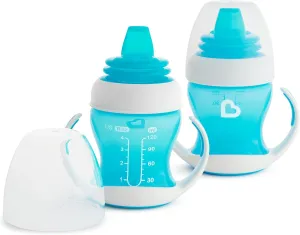 Munchkin® Gentle™ Transition Sippy Trainer Cup, 4 Ounce, 2 Pack, Blue