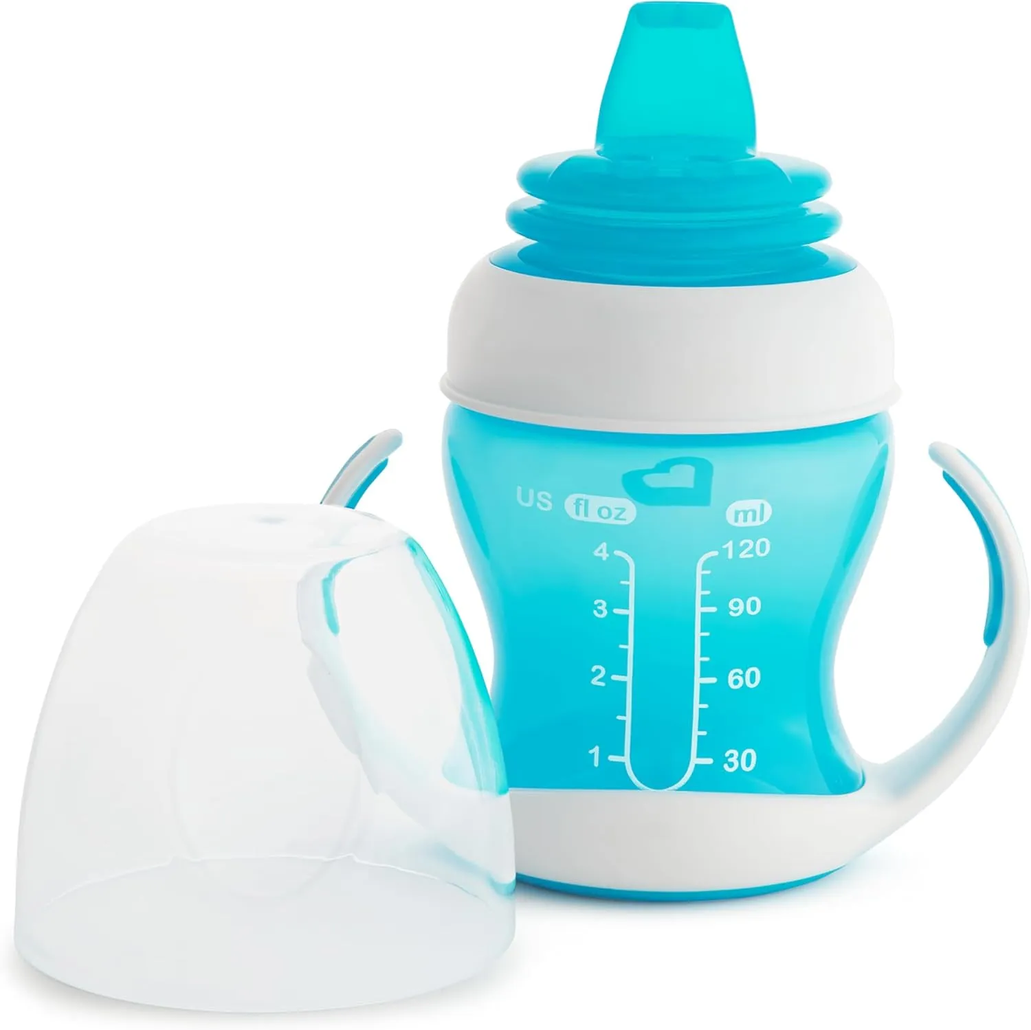 Munchkin® Gentle™ Transition Sippy Trainer Cup, 4 Ounce, 2 Pack, Blue