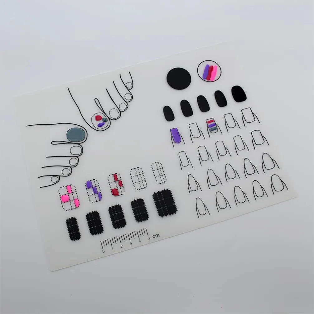 Nail Stamp Silicone Nail Mat, DIY Nail Art Stamping Mats, Workspace Stamping Plate Manicure Mat, Nail Polish Coloring Practice Pad, Nail Sticker Trainer Cover Tool Manicure Tools