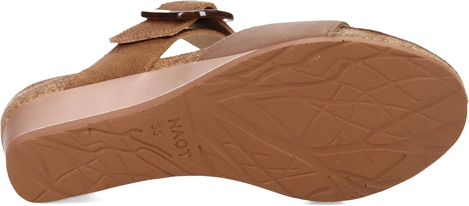 NAOT Footwear Kingdom Women’s Wedge Sandal with Buckle, Cork Footbed, and Arch Support - Adjustable Three-Strap Sandal With Backstrap - Comfort and Support – Lightweight and Perfect for Travel