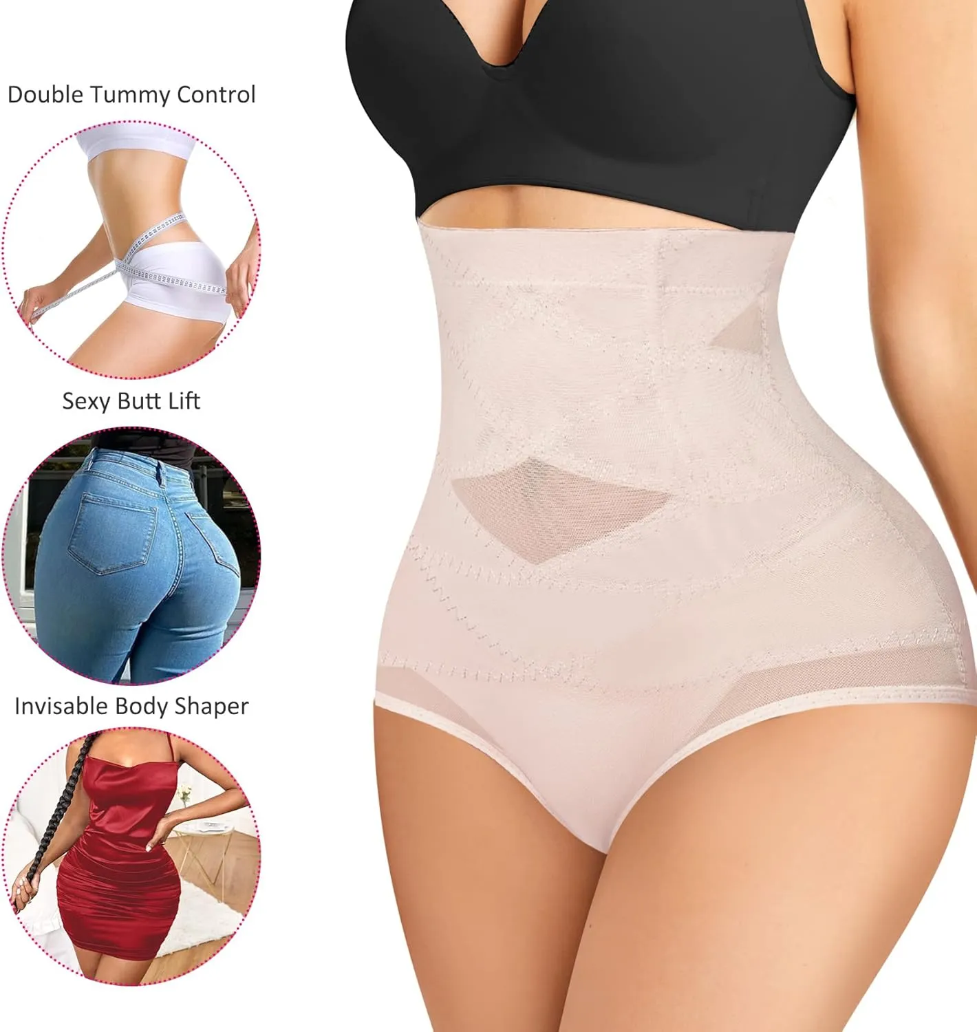 Nebility Womens' Tummy Control High Waist Trainer Body Shaper