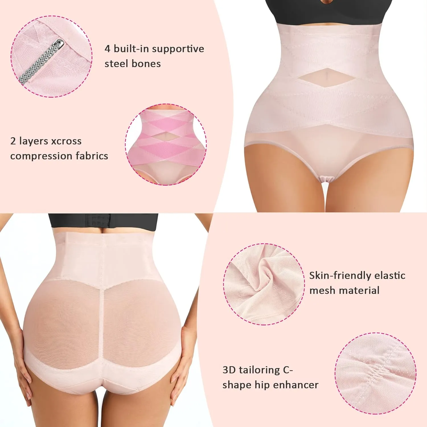 Nebility Womens' Tummy Control High Waist Trainer Body Shaper