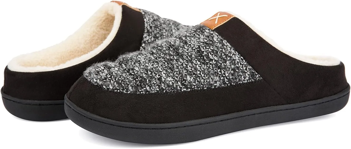 NewDenBer Men's Cozy Memory Foam Slippers Soft Slip on Indoor Outdoor Clog House Shoes