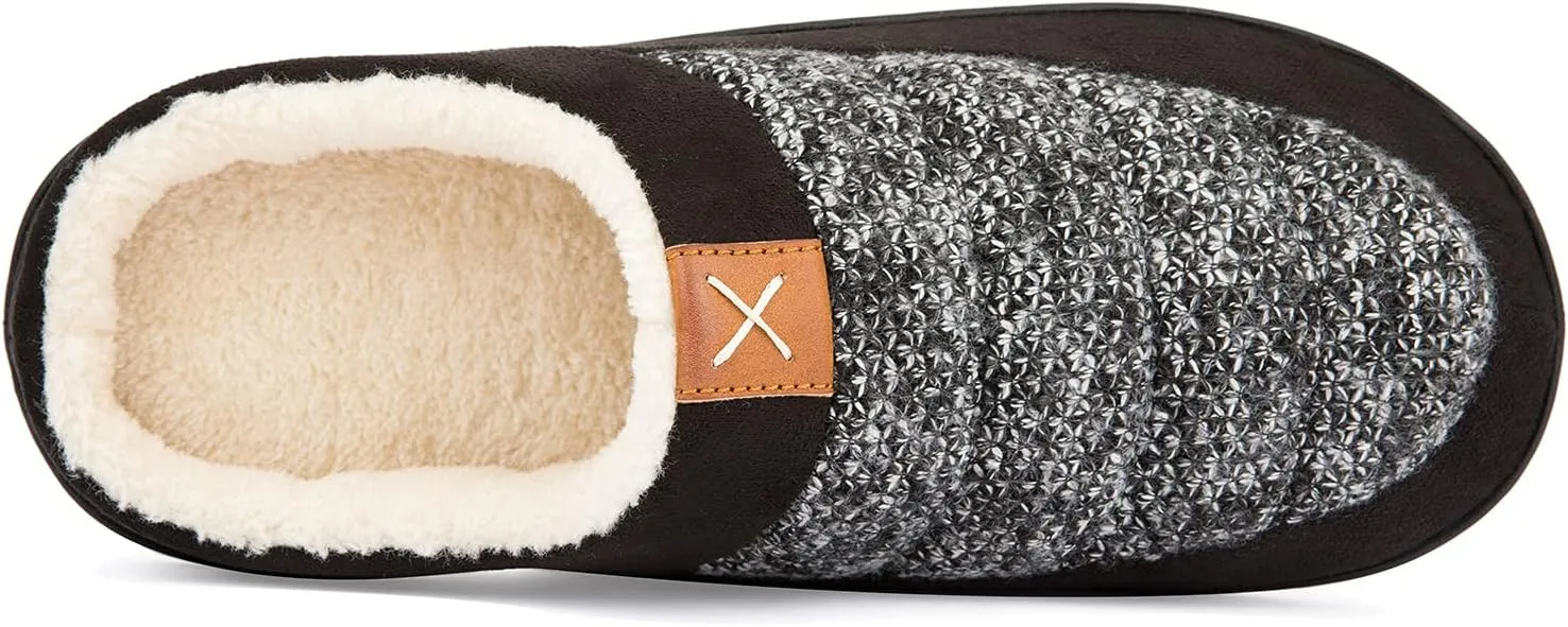 NewDenBer Men's Cozy Memory Foam Slippers Soft Slip on Indoor Outdoor Clog House Shoes