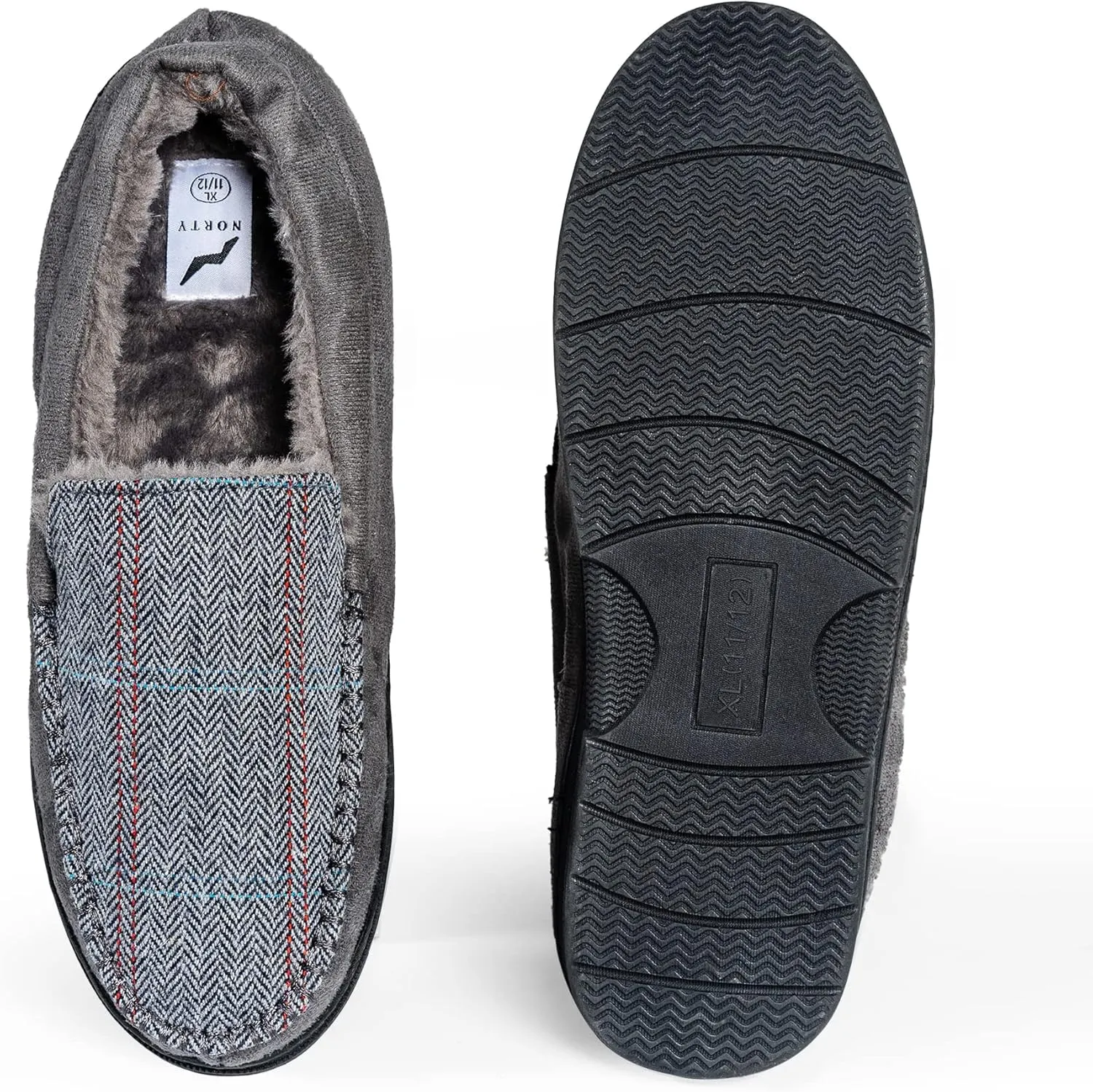 NORTY Moccasin Slippers for Men - Indoor and Outdoor Slip-On Shoes - Perfect for Lounging and Walking Around the House