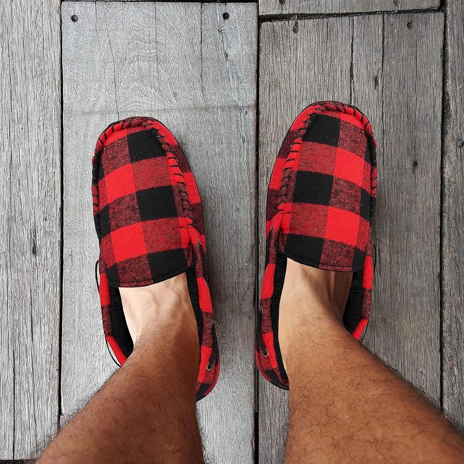 NORTY Moccasin Slippers for Men - Indoor and Outdoor Slip-On Shoes - Perfect for Lounging and Walking Around the House