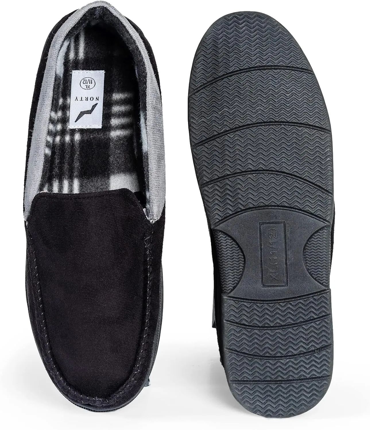 NORTY Moccasin Slippers for Men - Indoor and Outdoor Slip-On Shoes - Perfect for Lounging and Walking Around the House